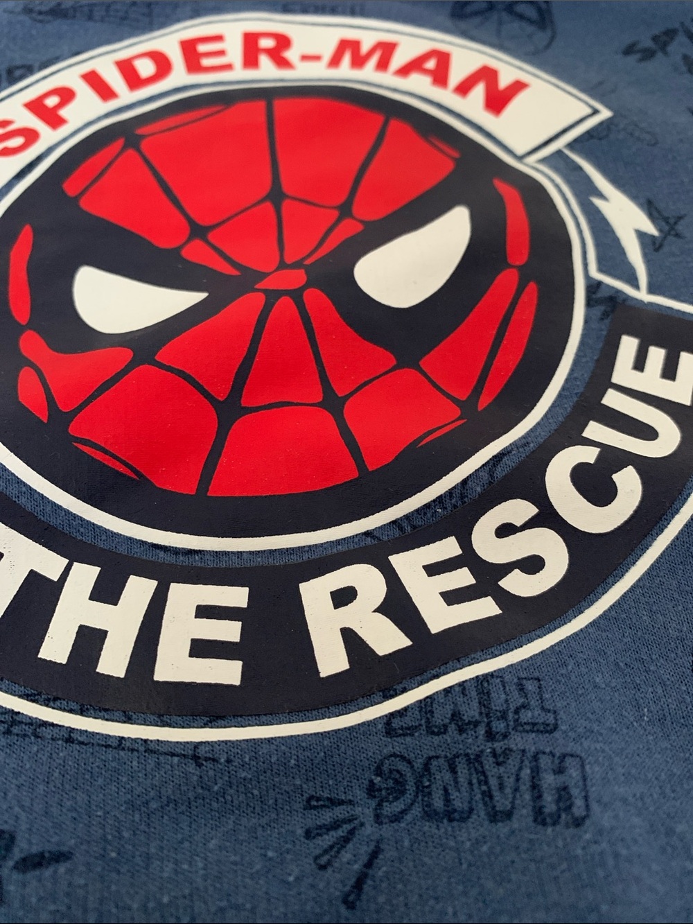 🍊5/$25 Marvel Blue Spider-Man "To The Rescue" Sweatshirt size 18-24m - Picture 3 of 6